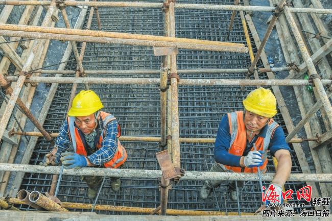 九游J9海口新海港片区“二线口岸”集中查验区专用通道新建工程项目进度近半(图2)